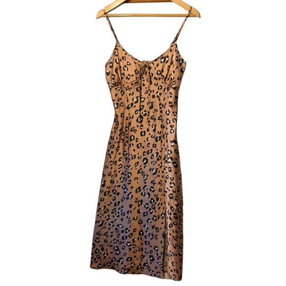Lulus Known To Be Wild Leopard Satin Slip Dress - Picture 9 of 13